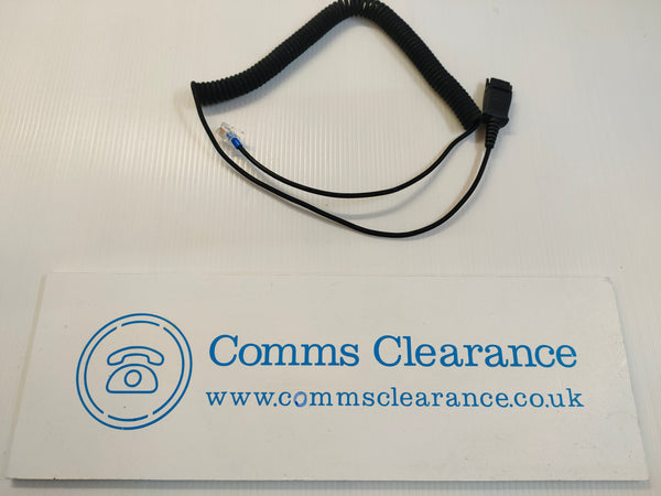 RJ11 QD Bottom Cord for JPL Office Headsets (Plantronics QD Compatible)