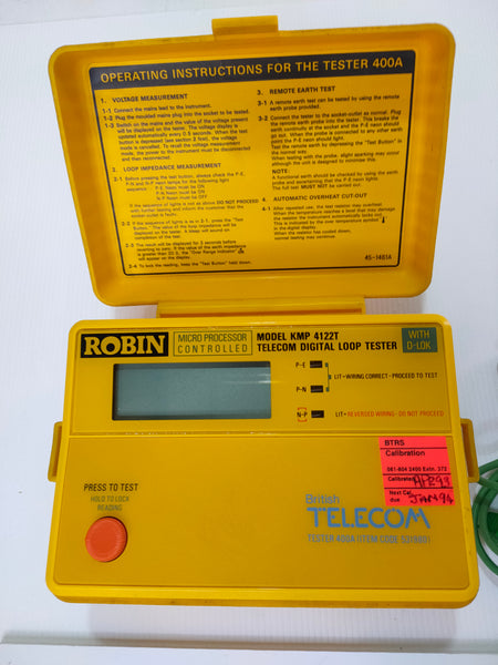 BT Robin KMP4122T Impedance Tester with Earth Test Lead