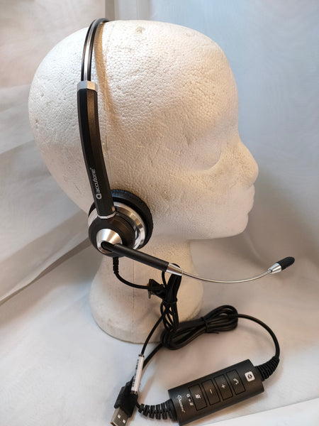 Accutone Monaural USB Headset with In-Line Controls