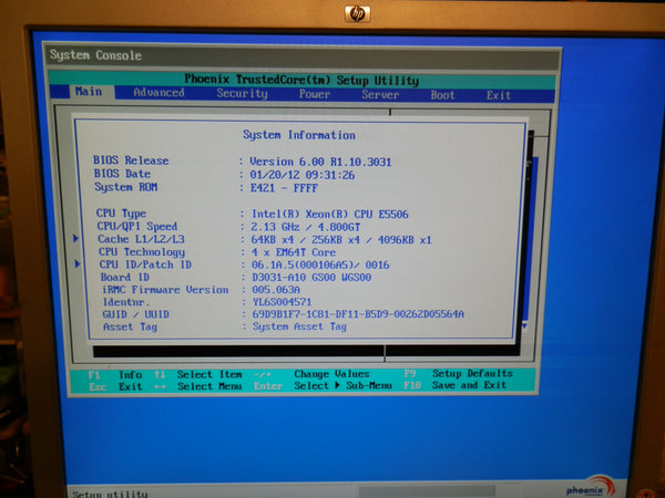 Fujitsu PRIMERGY RX200 S6 Server 2 x E5506 2.13GHz Processor 8GB RAM 2 x PSU